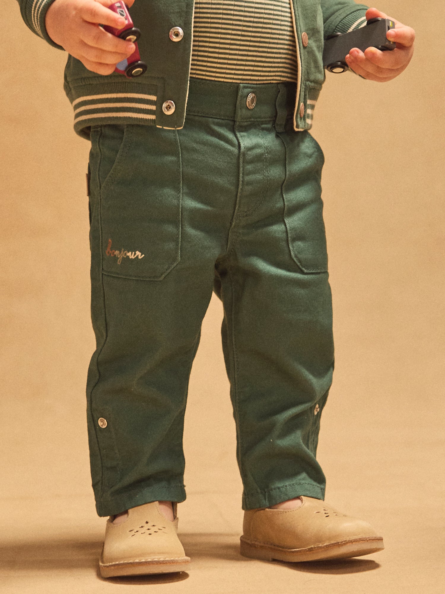 Dark green roll-up pants Baby Boy